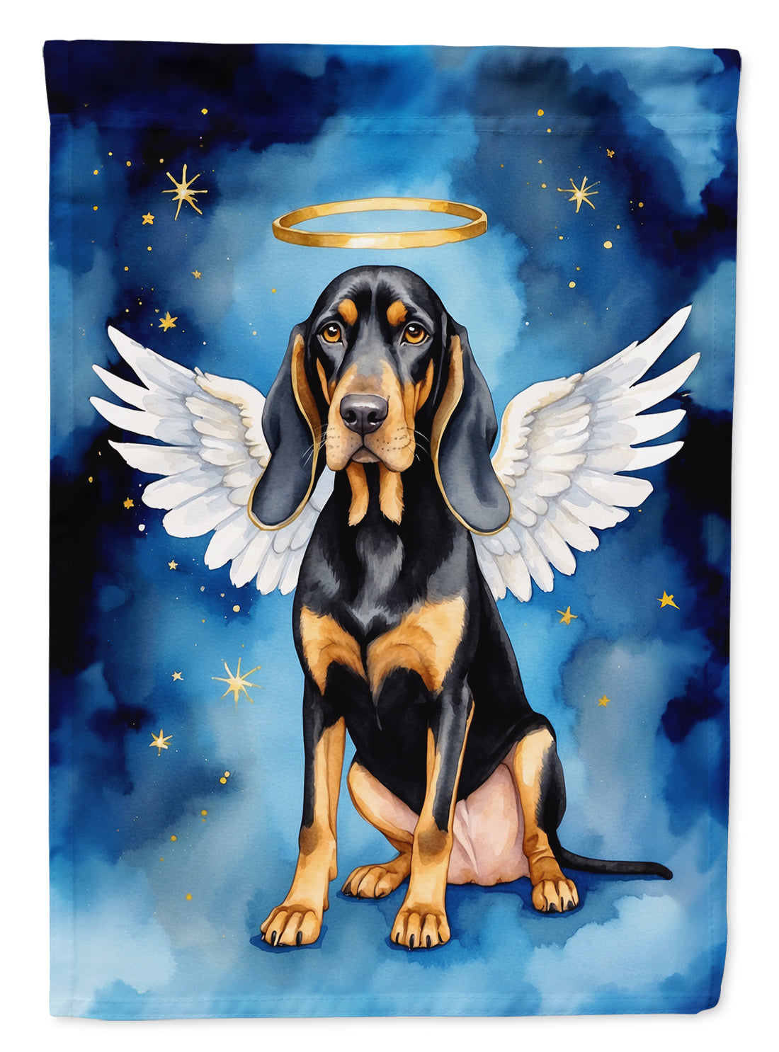 Black and Tan Coonhound My Angel House Flag 28x40 Porch Sleeve Pole Decorative Outside Yard Banner Artwork Wall Hanging, Polyester