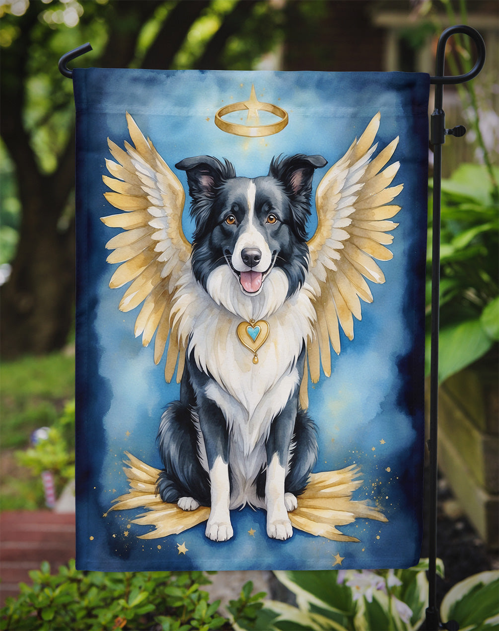 Border Collie My Angel Garden Flag Mailbox Decorative Yard Banner Outside Patio Artwork for Flower Beds, Garden Size, Multicolor