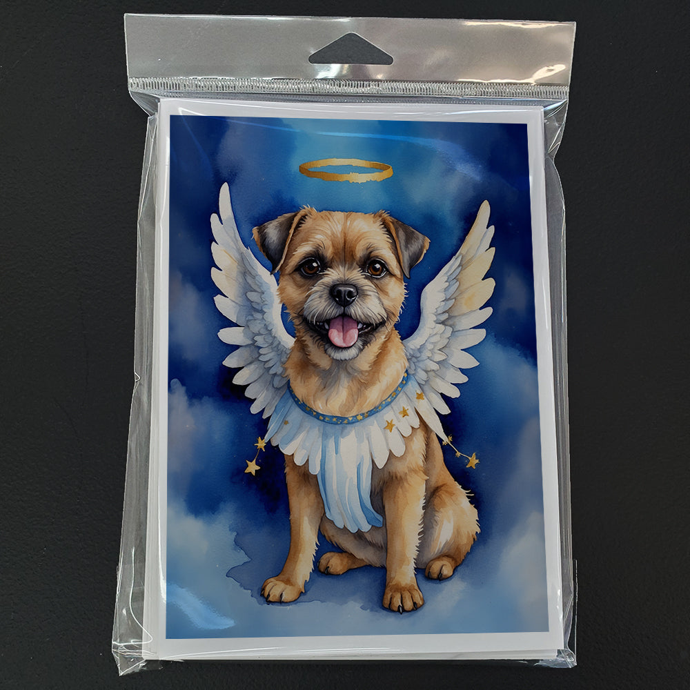 Border Terrier My Angel Greeting Cards Pack of 8 Blank Cards with Envelopes Whimsical A7 Size 5x7