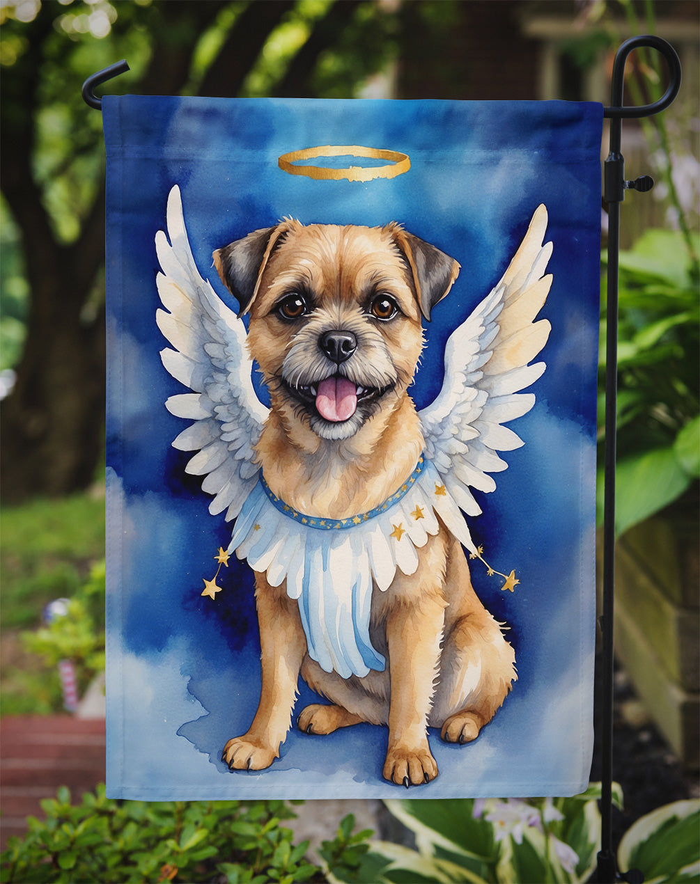 Border Terrier My Angel Garden Flag Mailbox Decorative Yard Banner Outside Patio Artwork for Flower Beds, Garden Size, Multicolor