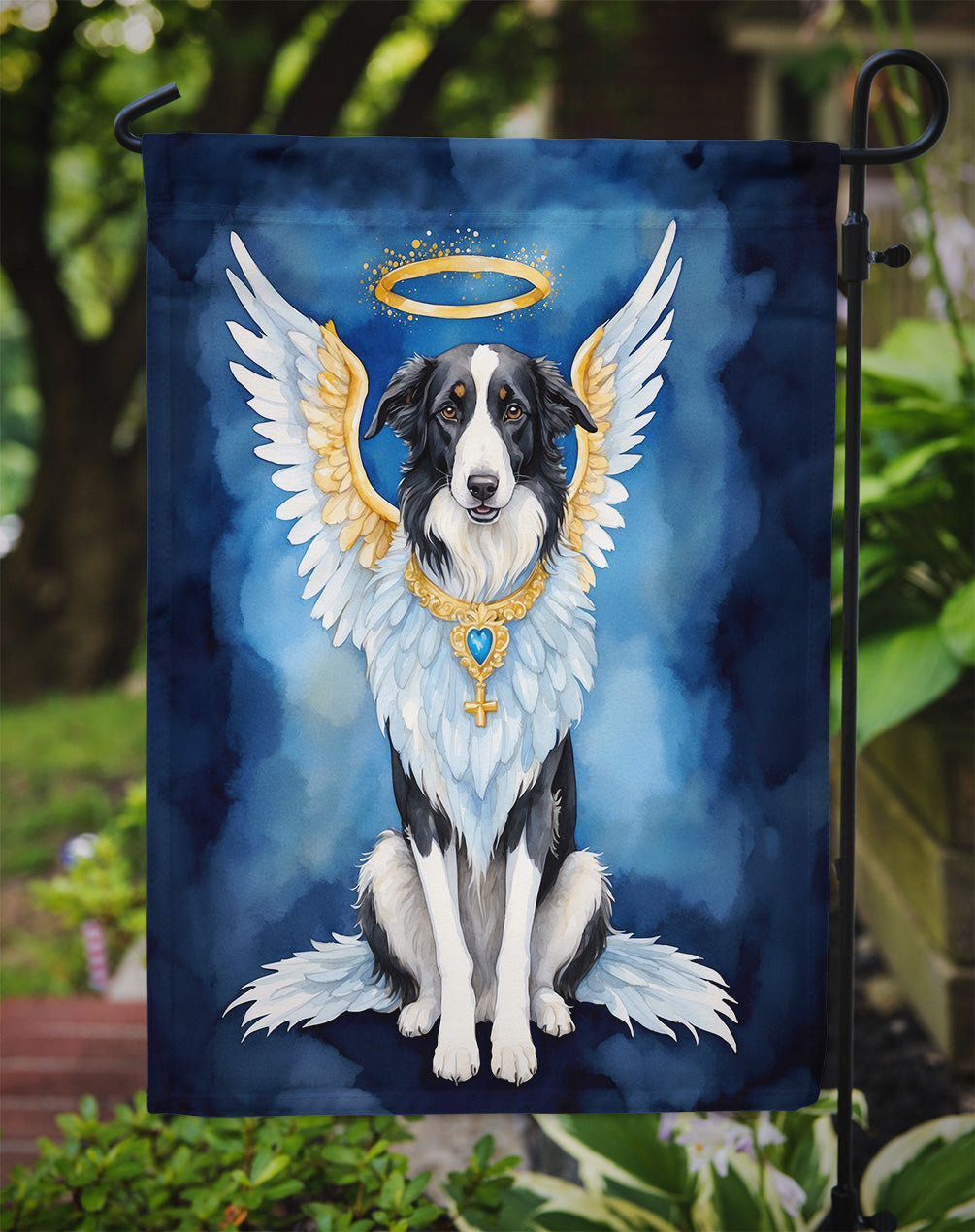Borzoi My Angel Garden Flag Mailbox Decorative Yard Banner Outside Patio Artwork for Flower Beds, Garden Size, Multicolor