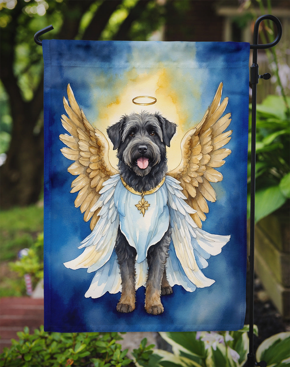 Bouvier des Flandres My Angel Garden Flag Mailbox Decorative Yard Banner Outside Patio Artwork for Flower Beds, Garden Size, Multicolor