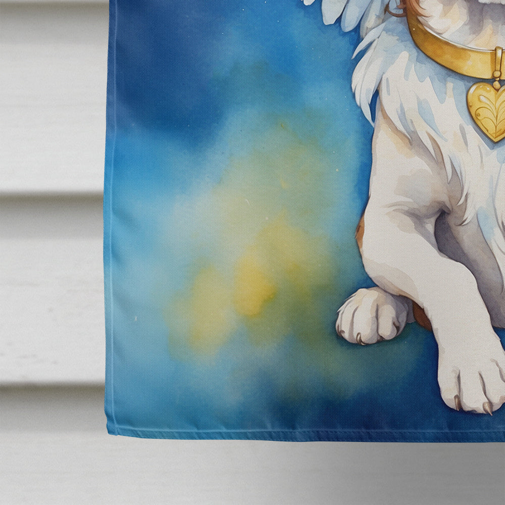 Brittany Spaniel My Angel House Flag 28x40 Porch Sleeve Pole Decorative Outside Yard Banner Artwork Wall Hanging, Polyester