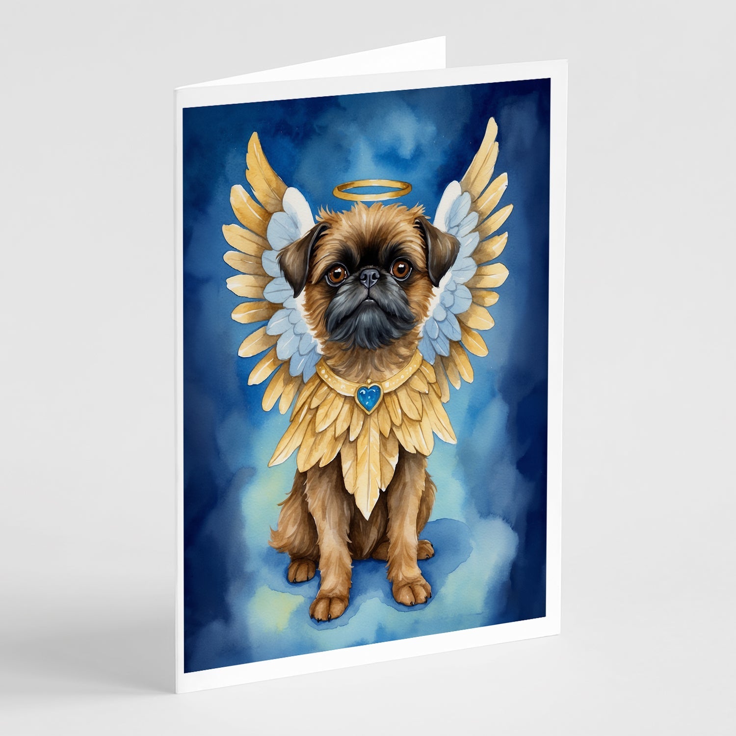 Brussels Griffon My Angel Greeting Cards Pack of 8 Blank Cards with Envelopes Whimsical A7 Size 5x7