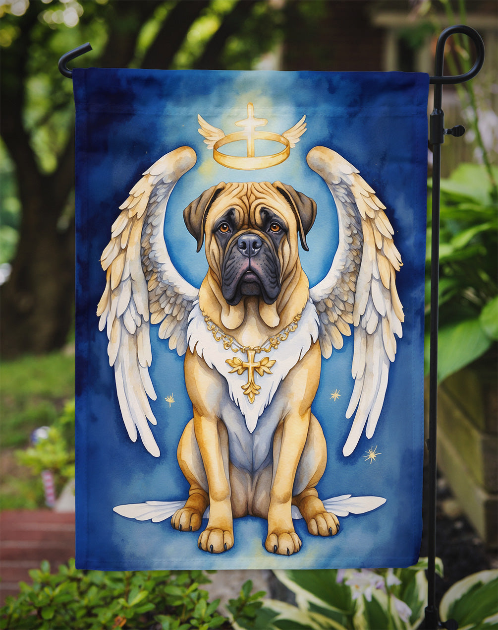 Bullmastiff My Angel Garden Flag Mailbox Decorative Yard Banner Outside Patio Artwork for Flower Beds, Garden Size, Multicolor