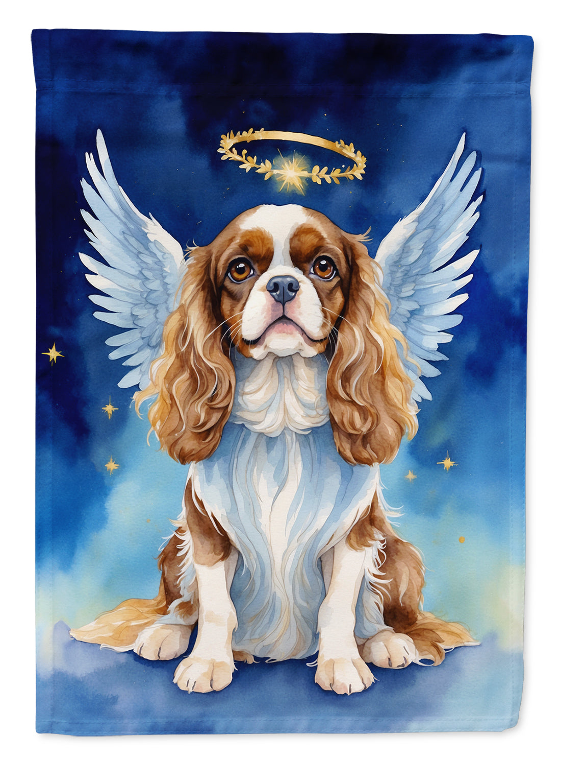 Cavalier Spaniel My Angel House Flag 28x40 Porch Sleeve Pole Decorative Outside Yard Banner Artwork Wall Hanging, Polyester