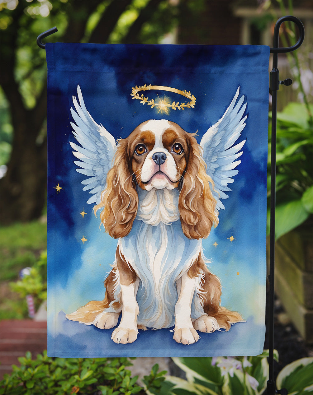 Cavalier Spaniel My Angel Garden Flag Mailbox Decorative Yard Banner Outside Patio Artwork for Flower Beds, Garden Size, Multicolor