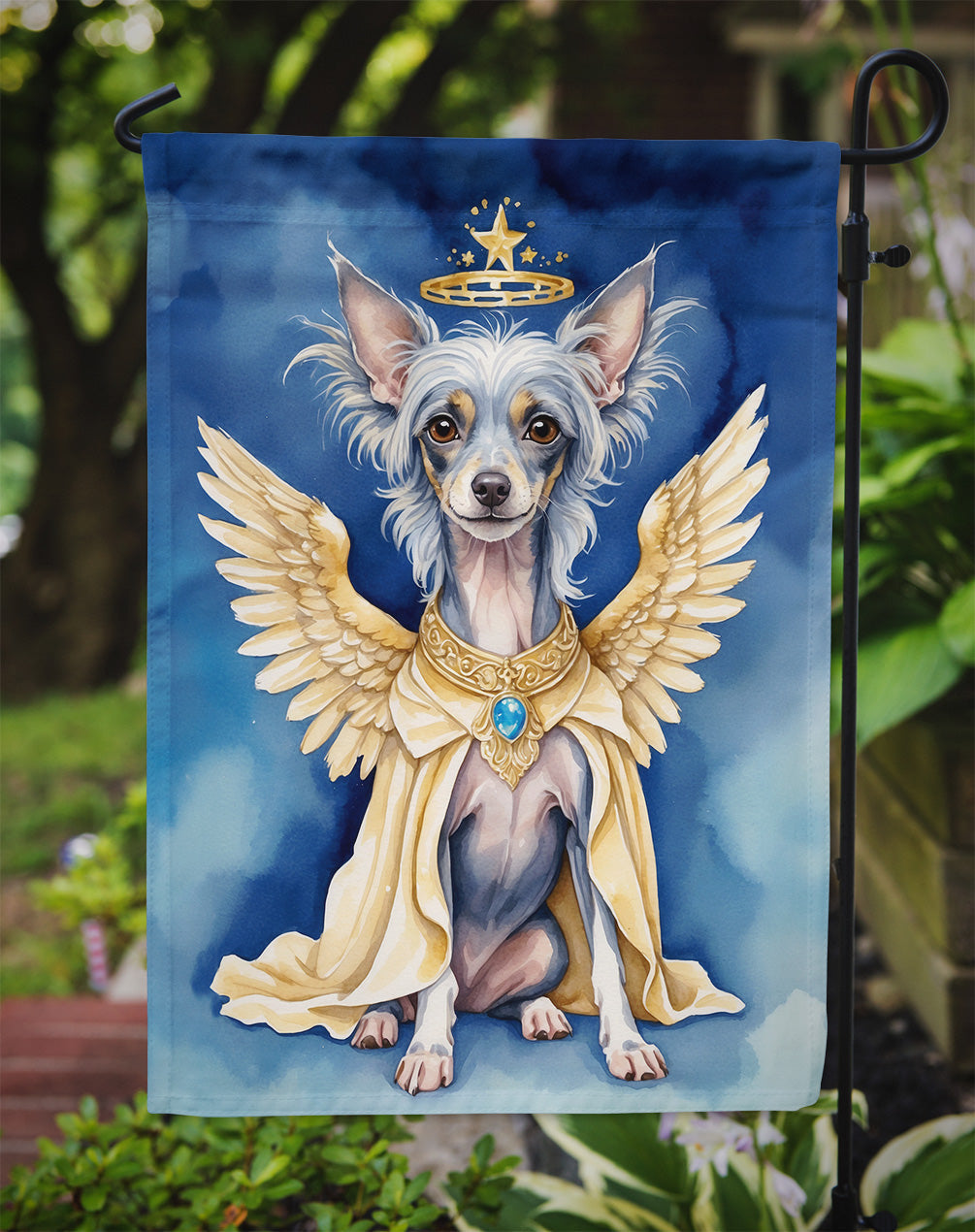 Chinese Crested My Angel Garden Flag Mailbox Decorative Yard Banner Outside Patio Artwork for Flower Beds, Garden Size, Multicolor