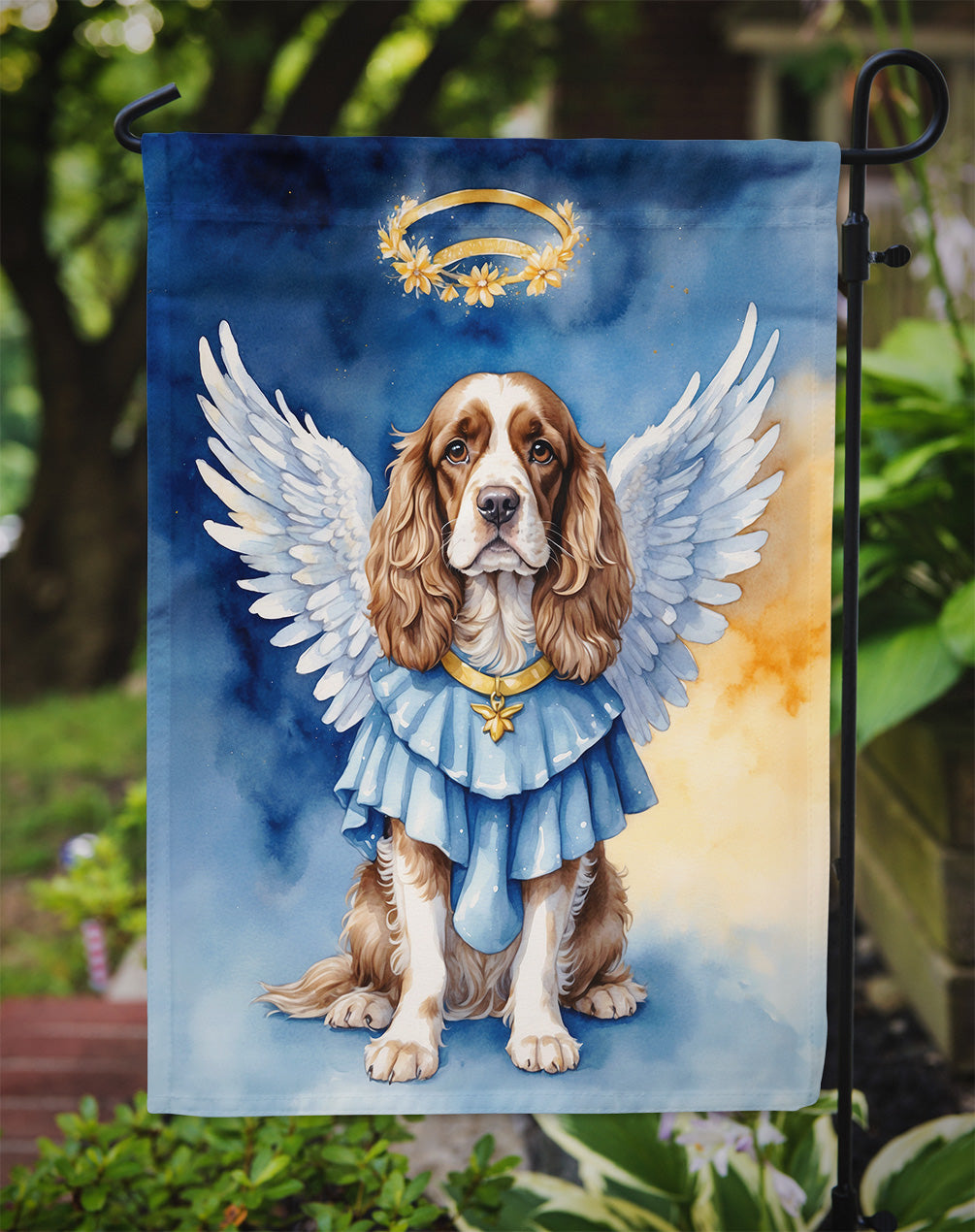Cocker Spaniel My Angel Garden Flag Mailbox Decorative Yard Banner Outside Patio Artwork for Flower Beds, Garden Size, Multicolor