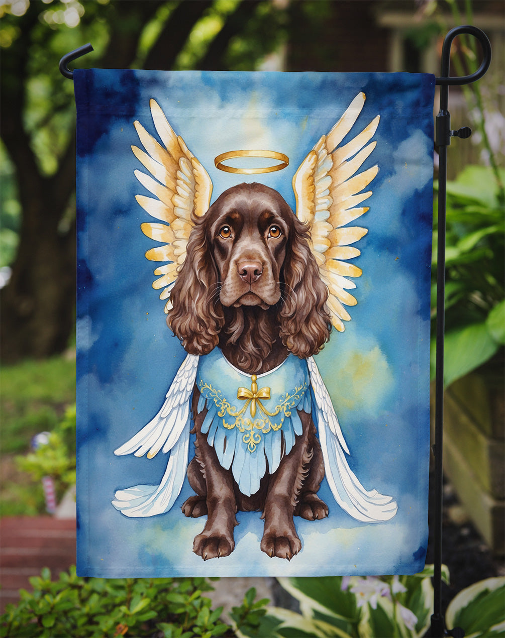 Cocker Spaniel My Angel Garden Flag Mailbox Decorative Yard Banner Outside Patio Artwork for Flower Beds, Garden Size, Multicolor