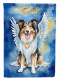 Collie My Angel House Flag 28x40 Porch Sleeve Pole Decorative Outside Yard Banner Artwork Wall Hanging, Polyester