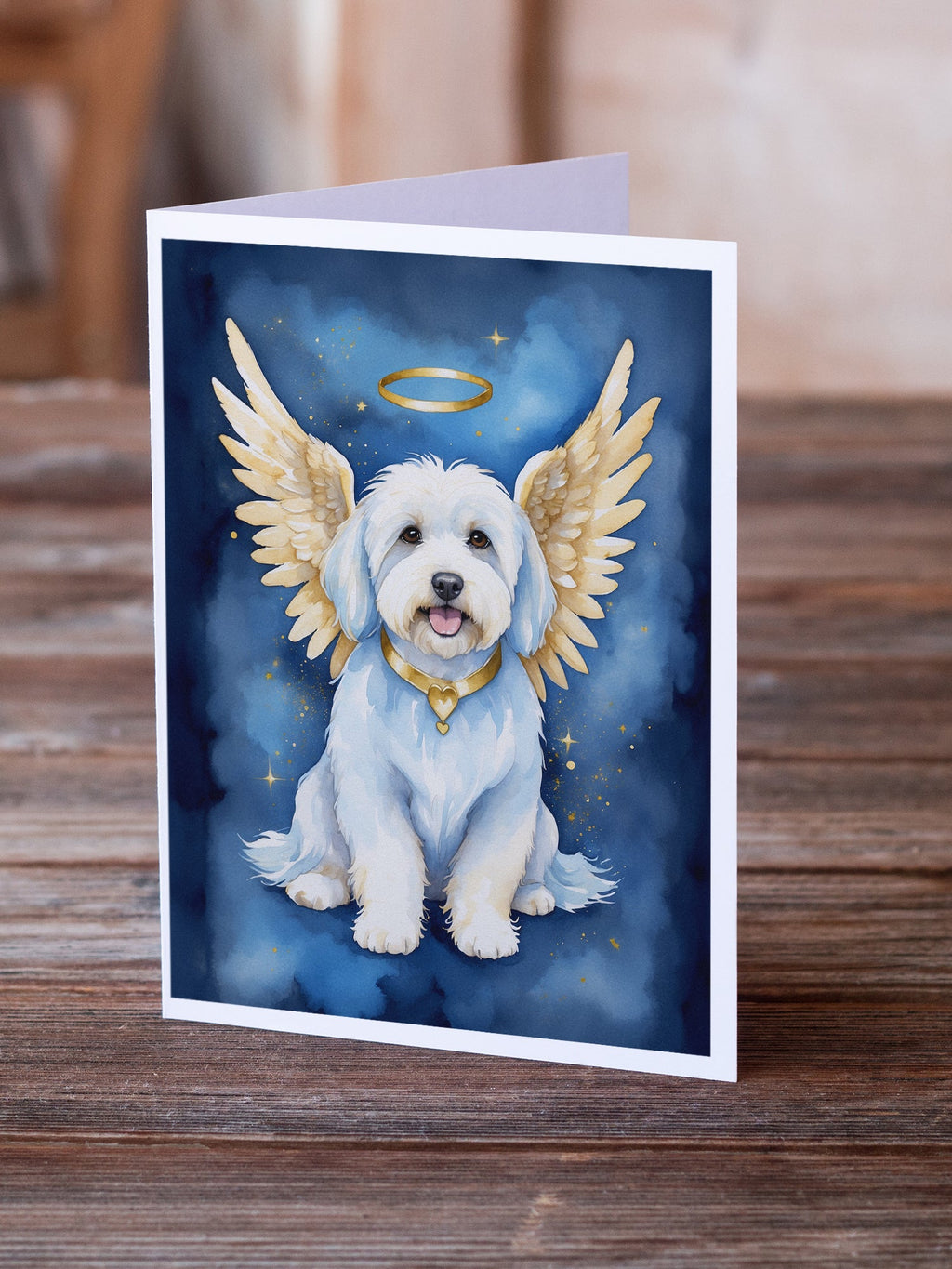 Coton de Tulear My Angel Greeting Cards Pack of 8 Blank Cards with Envelopes Whimsical A7 Size 5x7