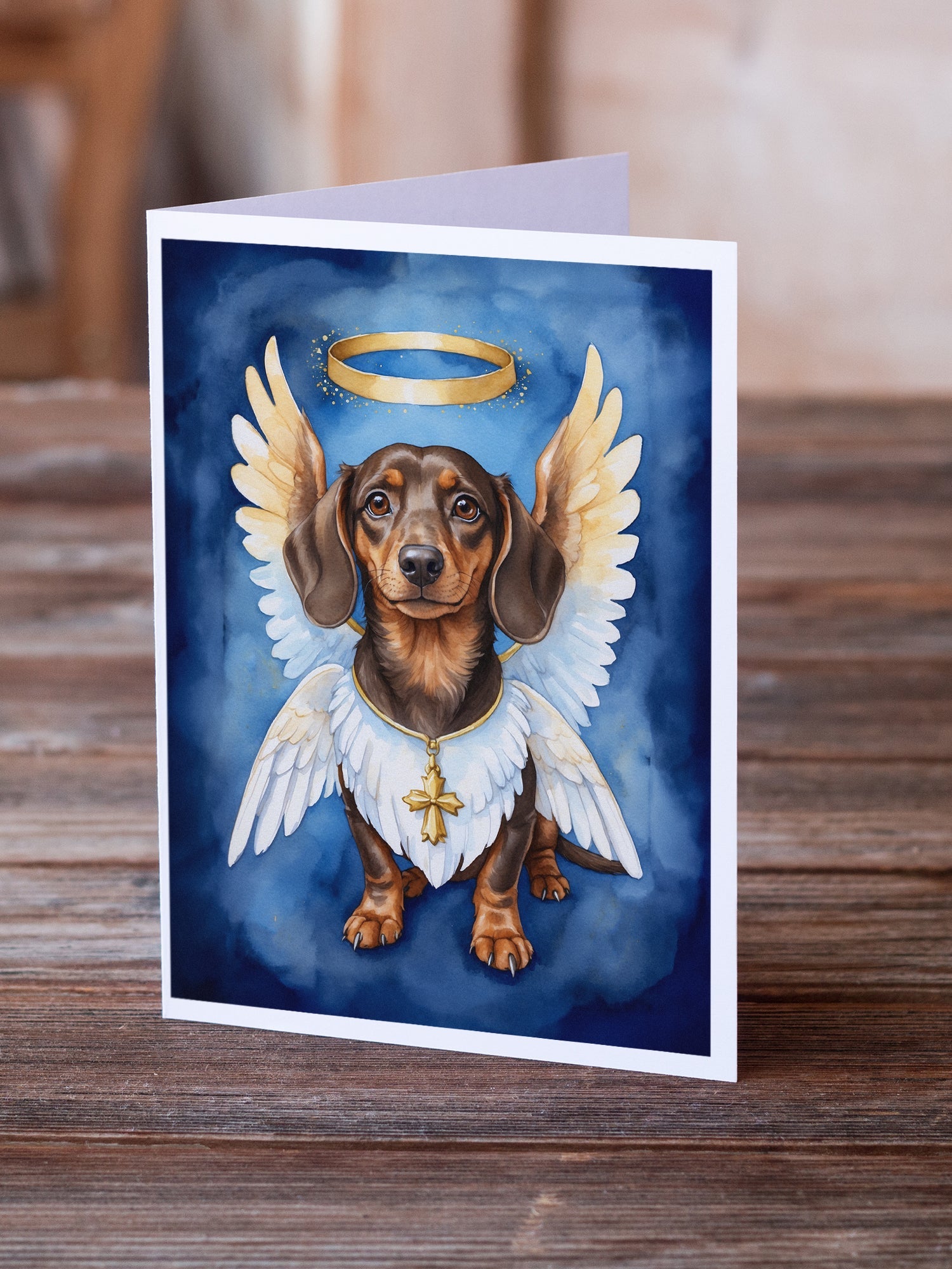Dachshund My Angel Greeting Cards Pack of 8 Blank Cards with Envelopes Whimsical A7 Size 5x7