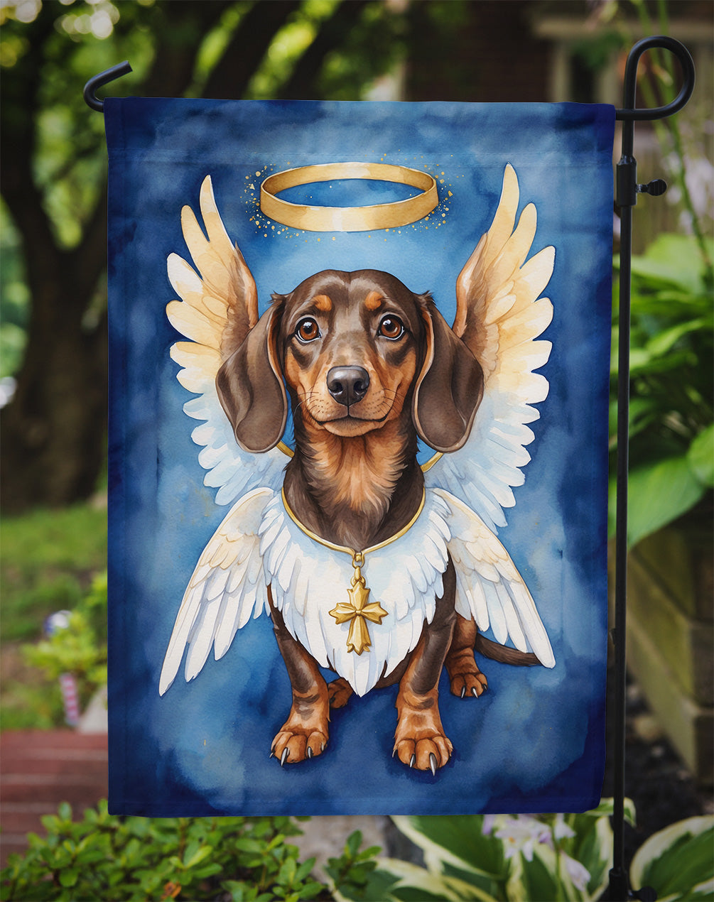 Dachshund My Angel Garden Flag Mailbox Decorative Yard Banner Outside Patio Artwork for Flower Beds, Garden Size, Multicolor