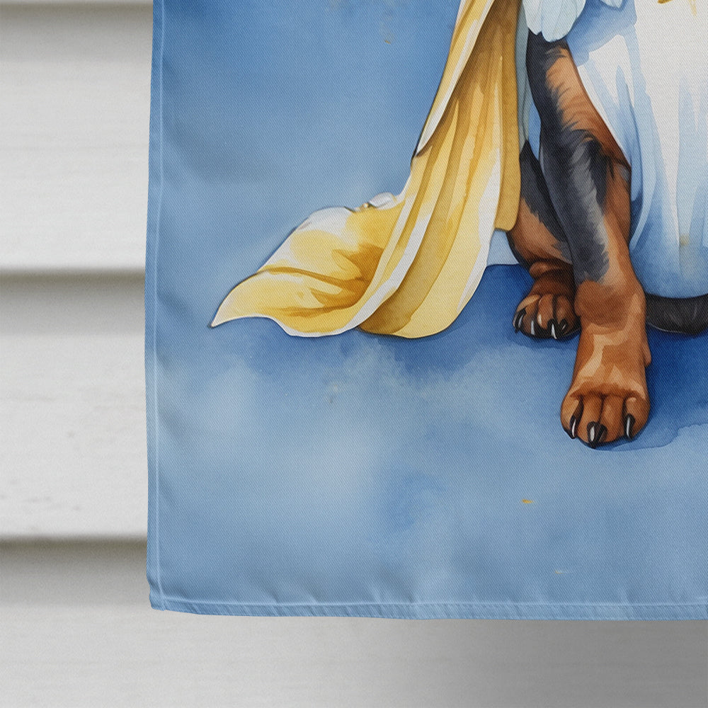 Dachshund My Angel House Flag 28x40 Porch Sleeve Pole Decorative Outside Yard Banner Artwork Wall Hanging, Polyester