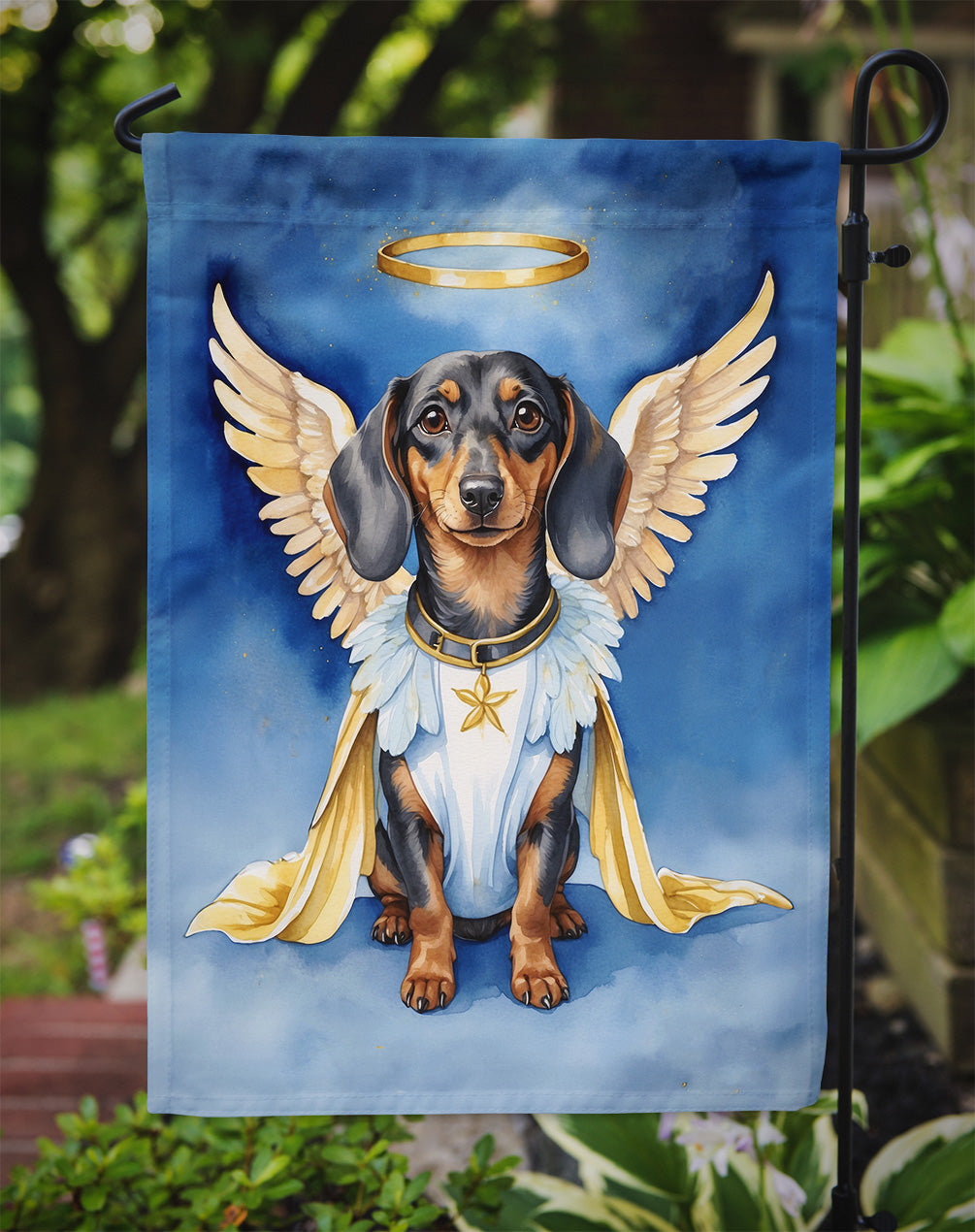 Dachshund My Angel Garden Flag Mailbox Decorative Yard Banner Outside Patio Artwork for Flower Beds, Garden Size, Multicolor