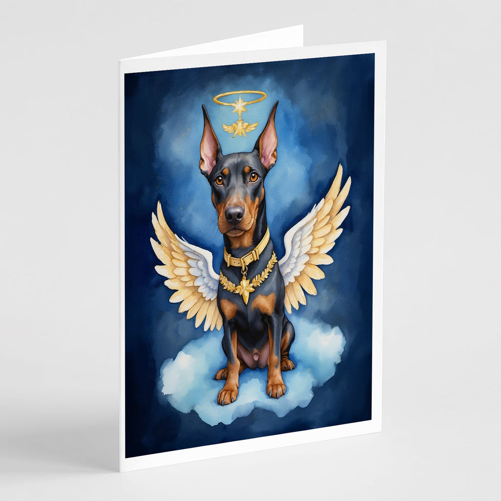 Doberman Pinscher My Angel Greeting Cards Pack of 8 Blank Cards with Envelopes Whimsical A7 Size 5x7