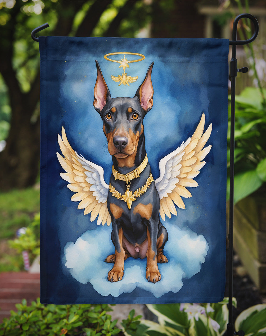 Doberman Pinscher My Angel Garden Flag Mailbox Decorative Yard Banner Outside Patio Artwork for Flower Beds, Garden Size, Multicolor
