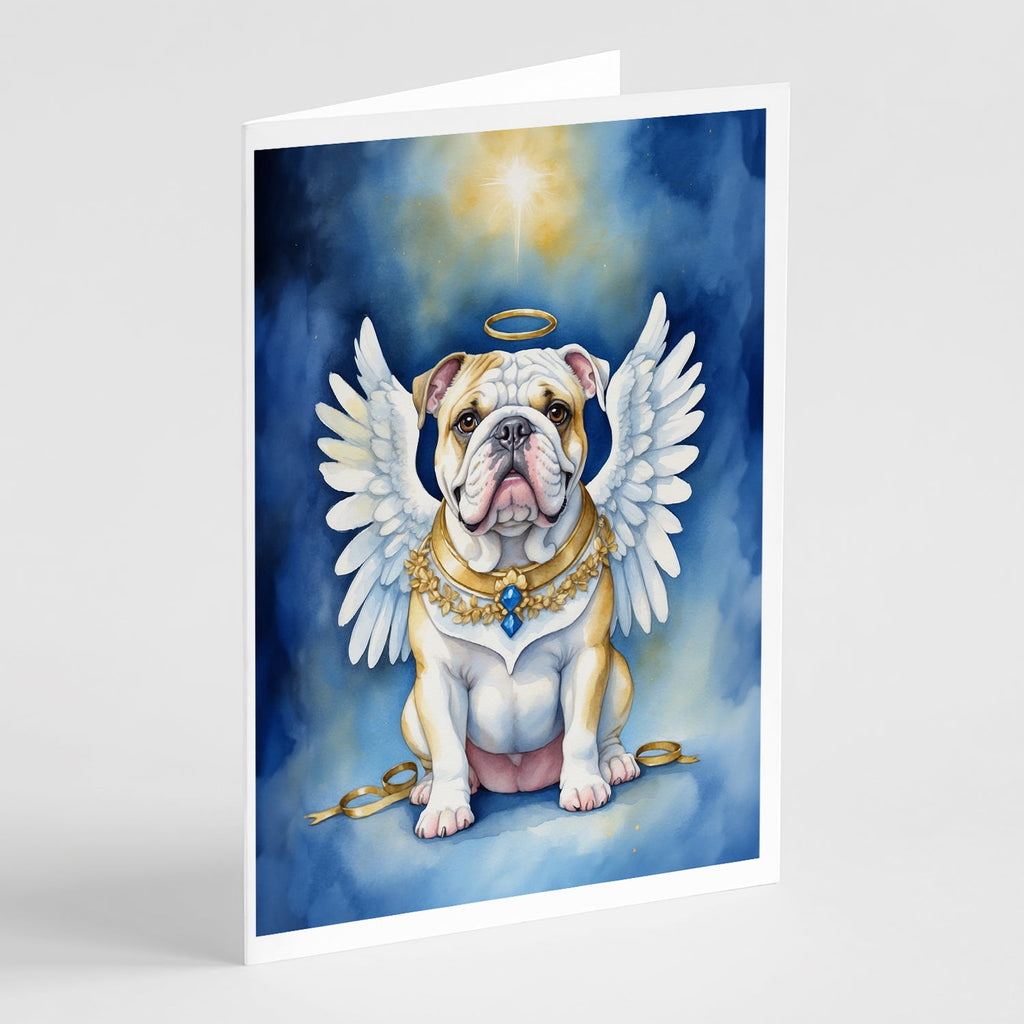 English Bulldog My Angel Greeting Cards Pack of 8 Blank Cards with Envelopes Whimsical A7 Size 5x7