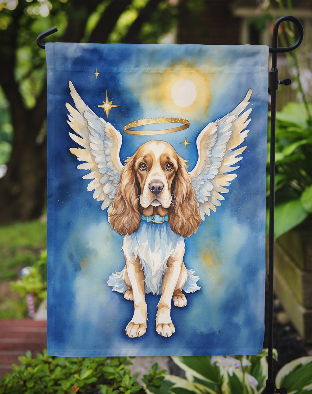 English Cocker Spaniel My Angel Garden Flag Mailbox Decorative Yard Banner Outside Patio Artwork for Flower Beds, Garden Size, Multicolor