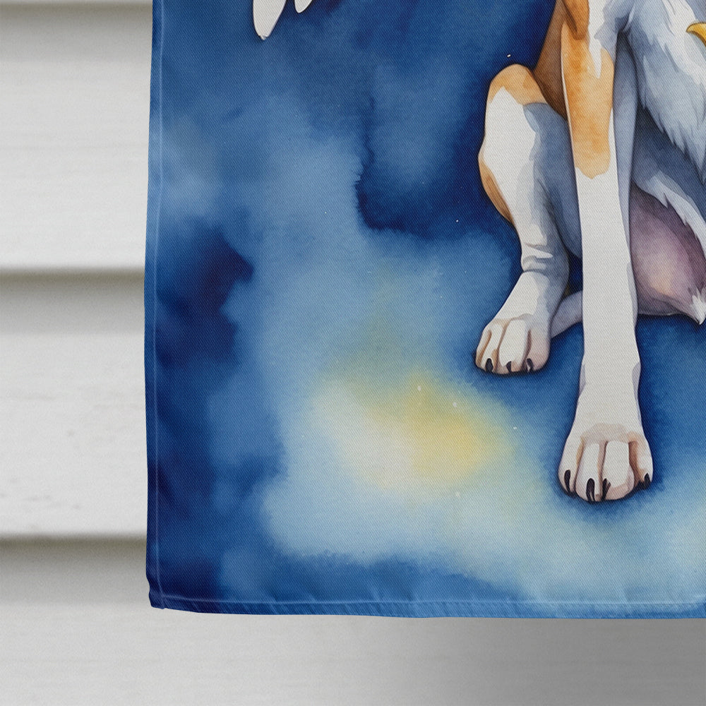 English Foxhound My Angel House Flag 28x40 Porch Sleeve Pole Decorative Outside Yard Banner Artwork Wall Hanging, Polyester