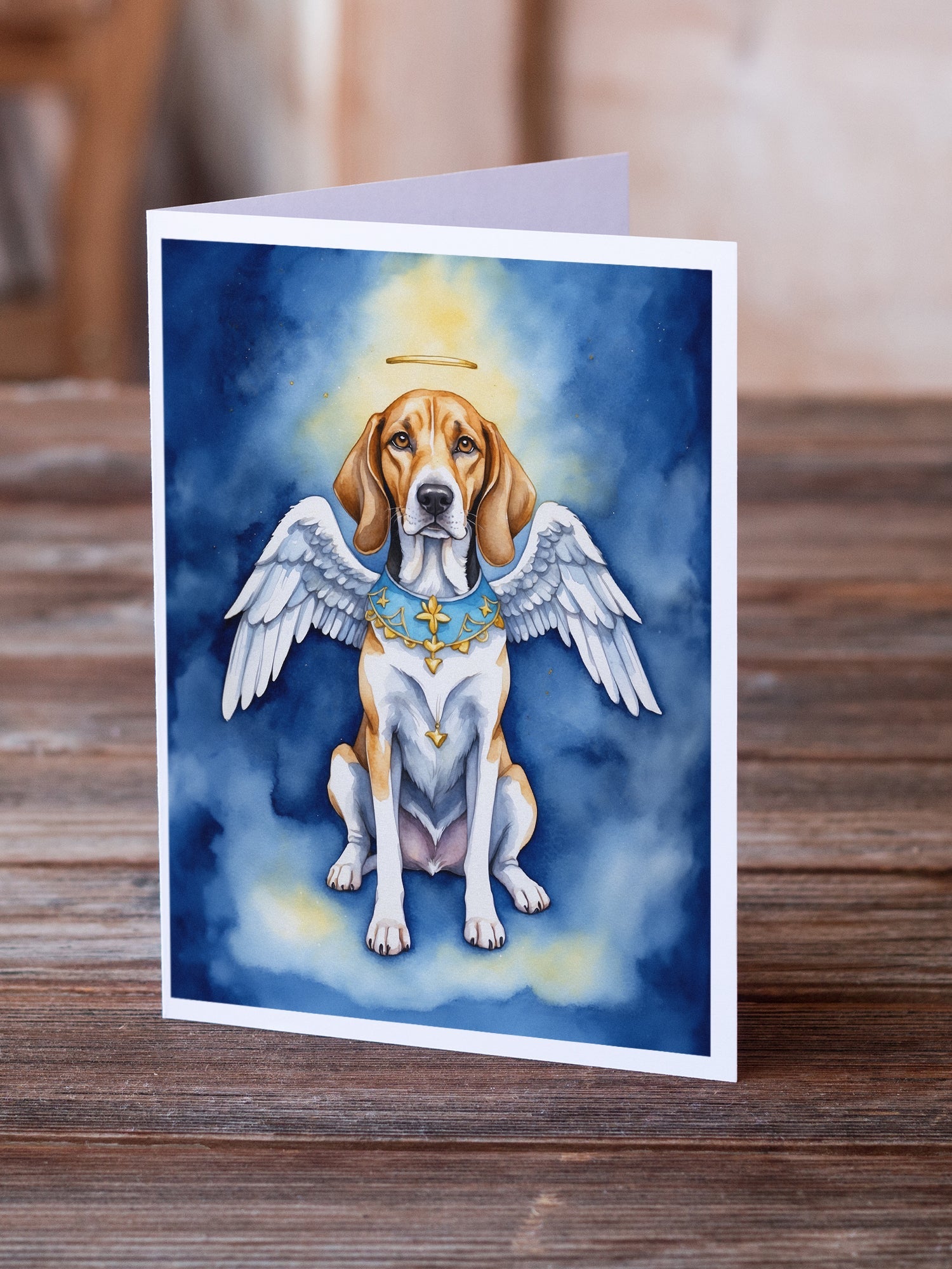 English Foxhound My Angel Greeting Cards Pack of 8 Blank Cards with Envelopes Whimsical A7 Size 5x7