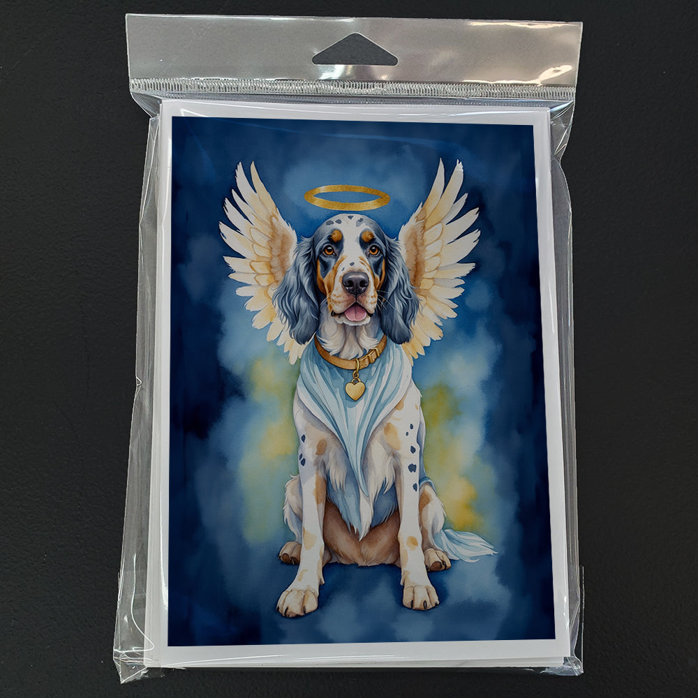 English Setter My Angel Greeting Cards Pack of 8 Blank Cards with Envelopes Whimsical A7 Size 5x7