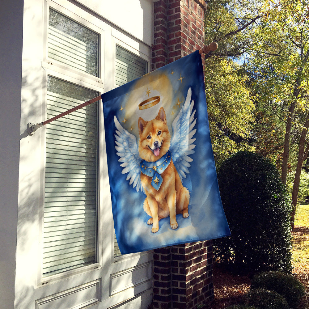Finnish Spitz My Angel House Flag 28x40 Porch Sleeve Pole Decorative Outside Yard Banner Artwork Wall Hanging, Polyester