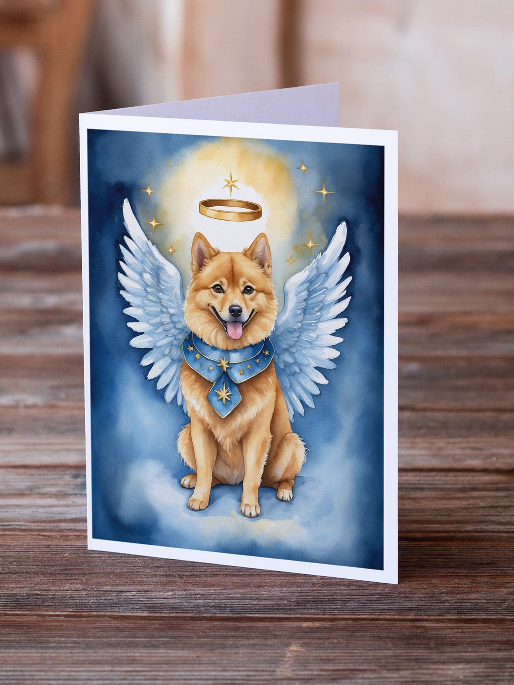 Finnish Spitz My Angel Greeting Cards Pack of 8 Blank Cards with Envelopes Whimsical A7 Size 5x7