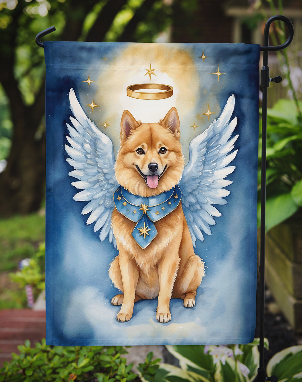 Finnish Spitz My Angel Garden Flag Mailbox Decorative Yard Banner Outside Patio Artwork for Flower Beds, Garden Size, Multicolor