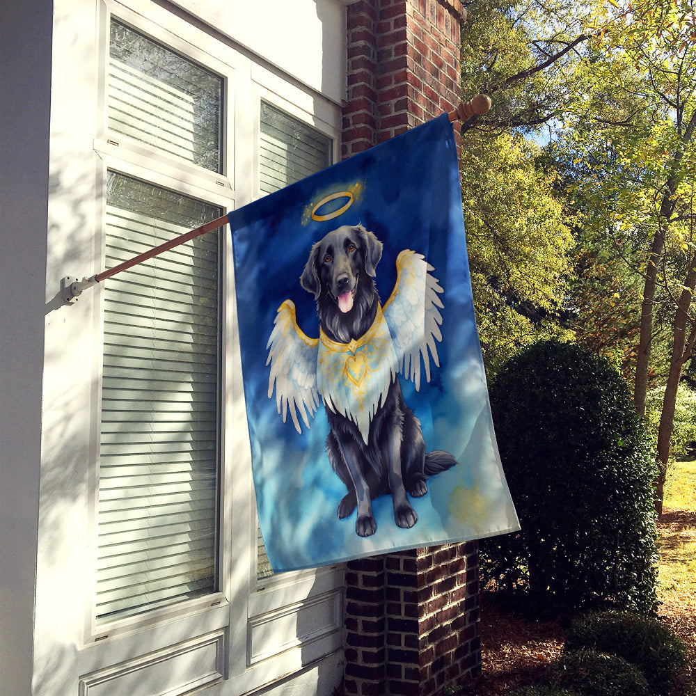 Flat-Coated Retriever My Angel House Flag 28x40 Porch Sleeve Pole Decorative Outside Yard Banner Artwork Wall Hanging, Polyester