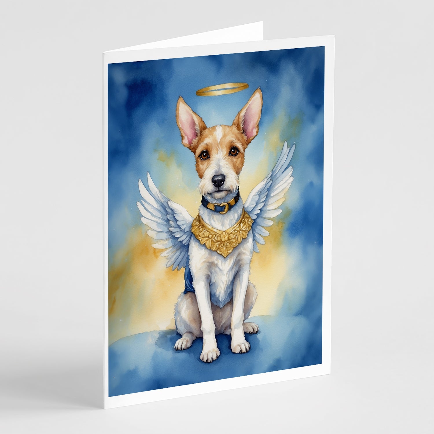 Fox Terrier My Angel Greeting Cards Pack of 8 Blank Cards with Envelopes Whimsical A7 Size 5x7