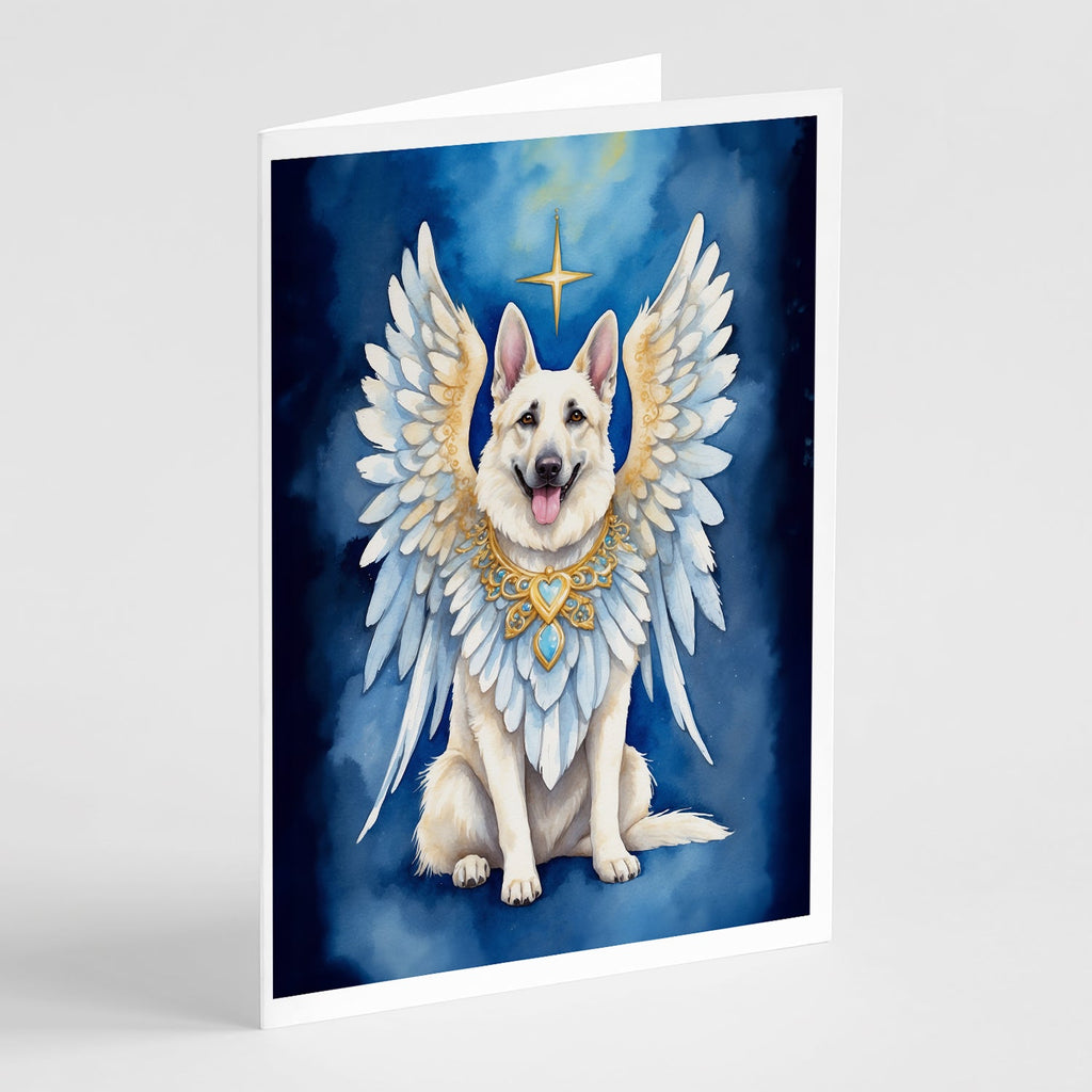 White German Shepherd My Angel Greeting Cards Pack of 8 Blank Cards with Envelopes Whimsical A7 Size 5x7