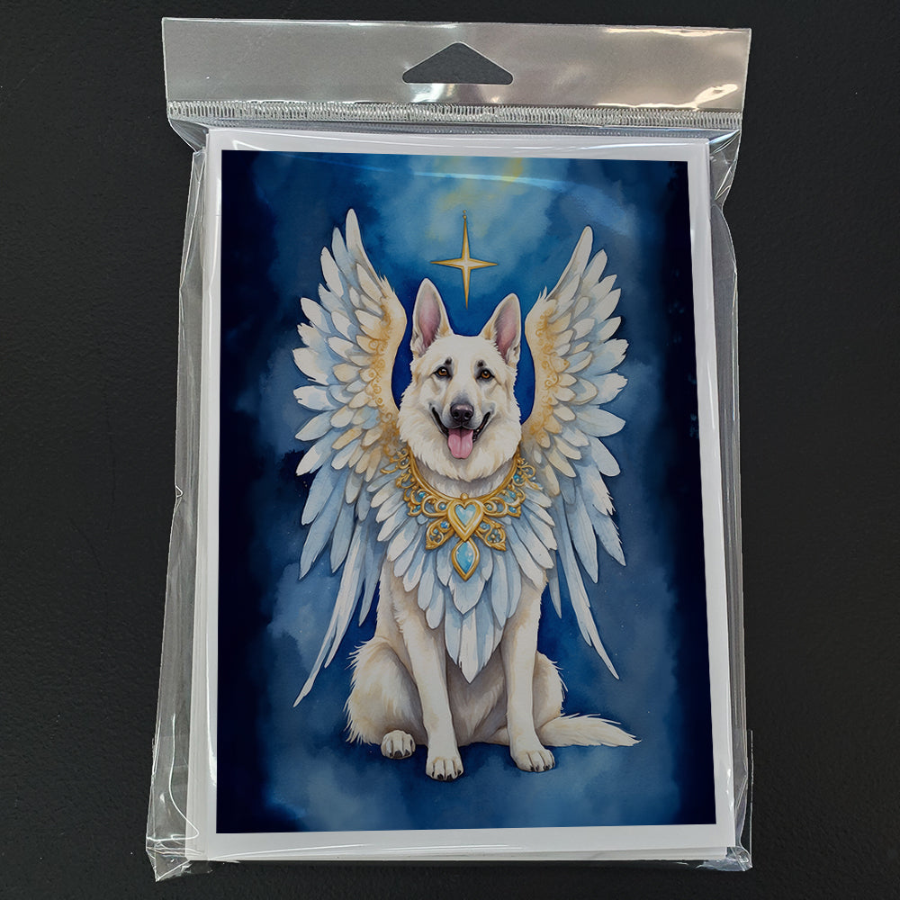 White German Shepherd My Angel Greeting Cards Pack of 8 Blank Cards with Envelopes Whimsical A7 Size 5x7