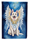 White German Shepherd My Angel Garden Flag Mailbox Decorative Yard Banner Outside Patio Artwork for Flower Beds, Garden Size, Multicolor