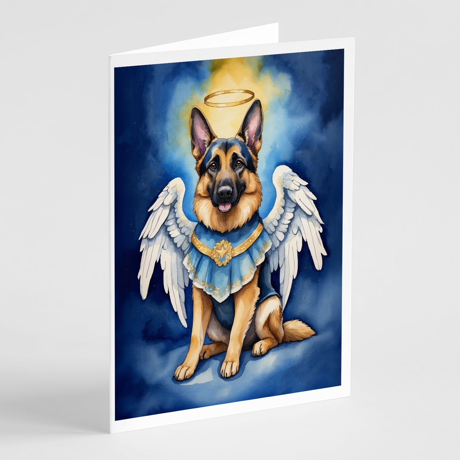 German Shepherd My Angel Greeting Cards Pack of 8 Blank Cards with Envelopes Whimsical A7 Size 5x7