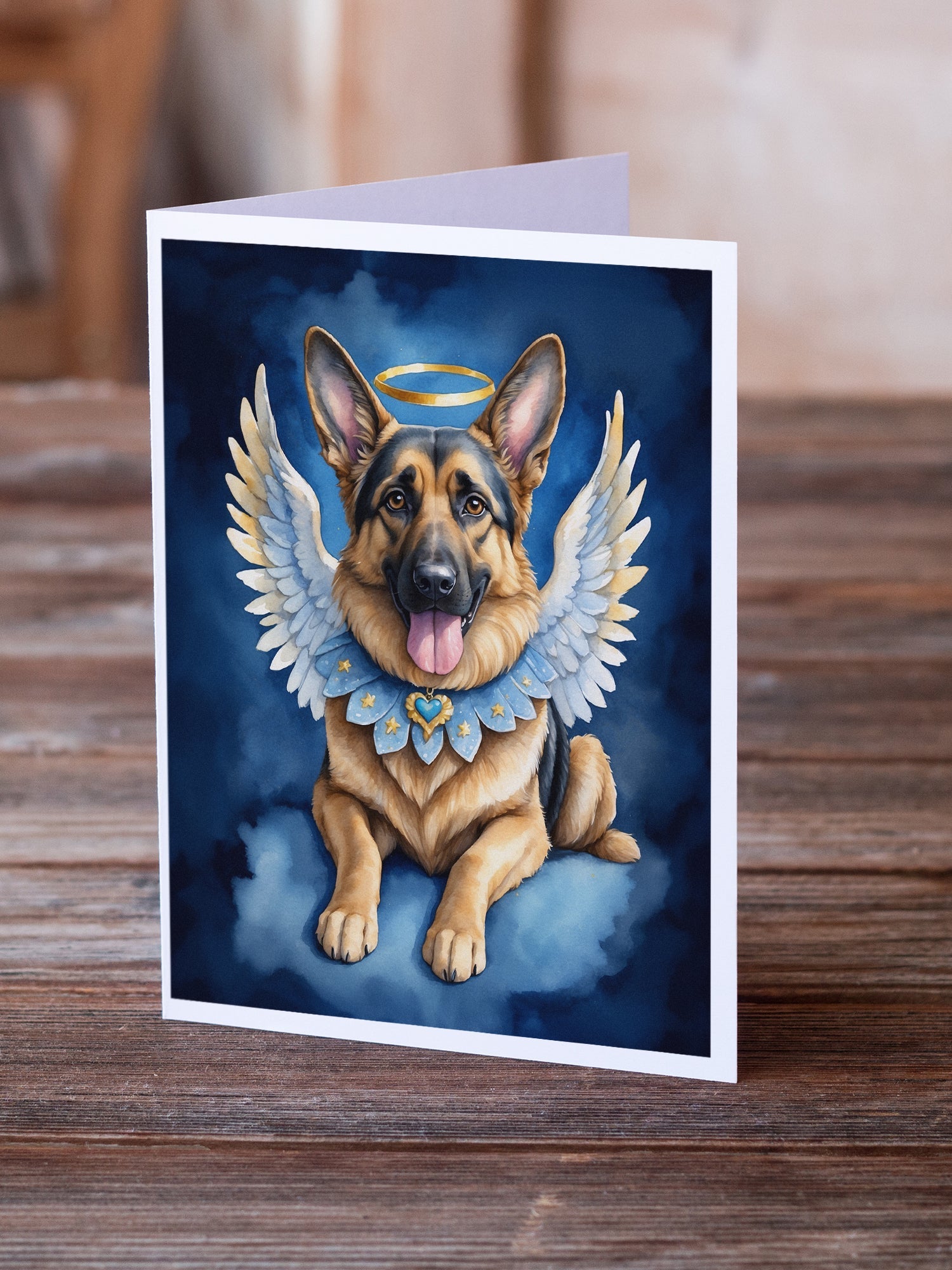 German Shepherd My Angel Greeting Cards Pack of 8 Blank Cards with Envelopes Whimsical A7 Size 5x7
