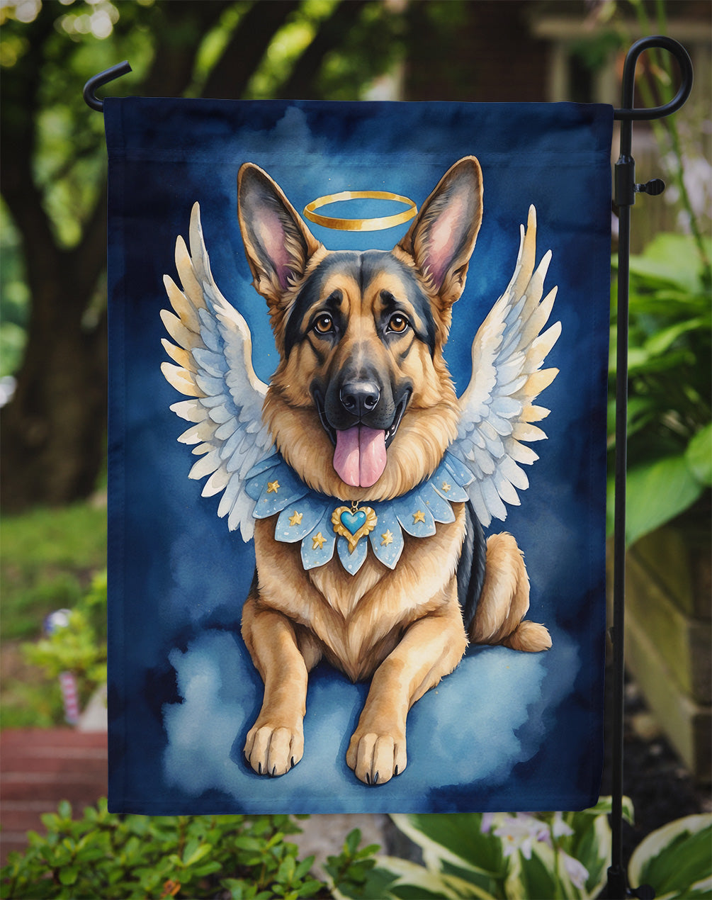 German Shepherd My Angel Garden Flag Mailbox Decorative Yard Banner Outside Patio Artwork for Flower Beds, Garden Size, Multicolor