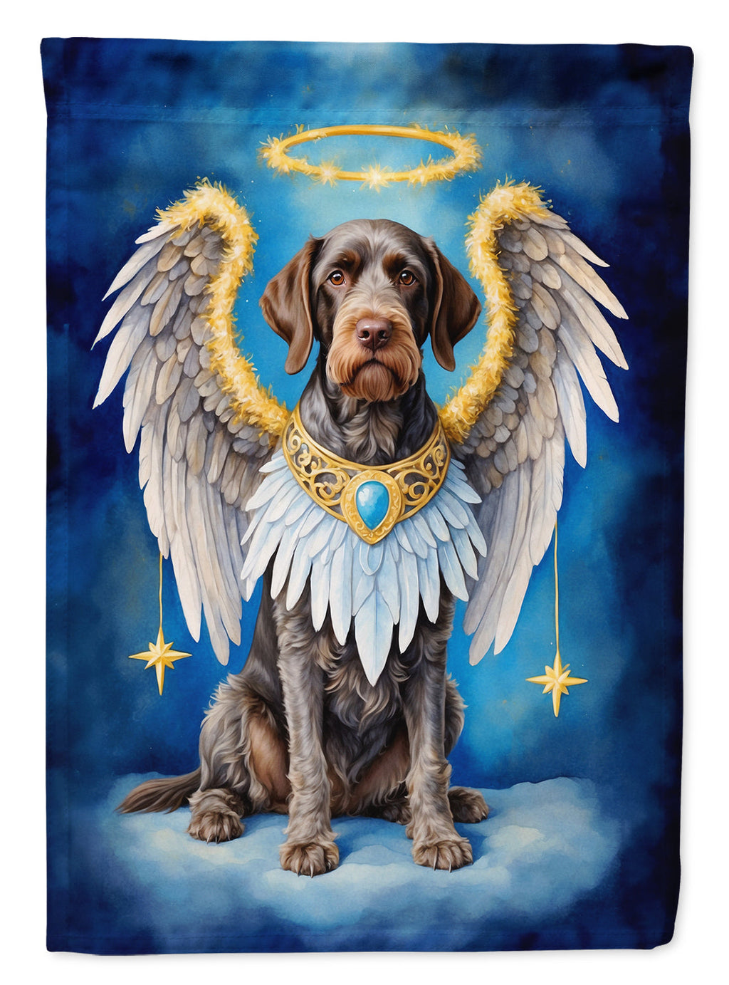 German Wirehaired Pointer My Angel Garden Flag Mailbox Decorative Yard Banner Outside Patio Artwork for Flower Beds, Garden Size, Multicolor