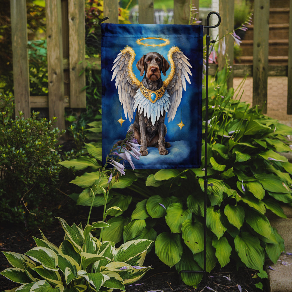 German Wirehaired Pointer My Angel Garden Flag Mailbox Decorative Yard Banner Outside Patio Artwork for Flower Beds, Garden Size, Multicolor