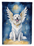Great Pyrenees My Angel House Flag 28x40 Porch Sleeve Pole Decorative Outside Yard Banner Artwork Wall Hanging, Polyester