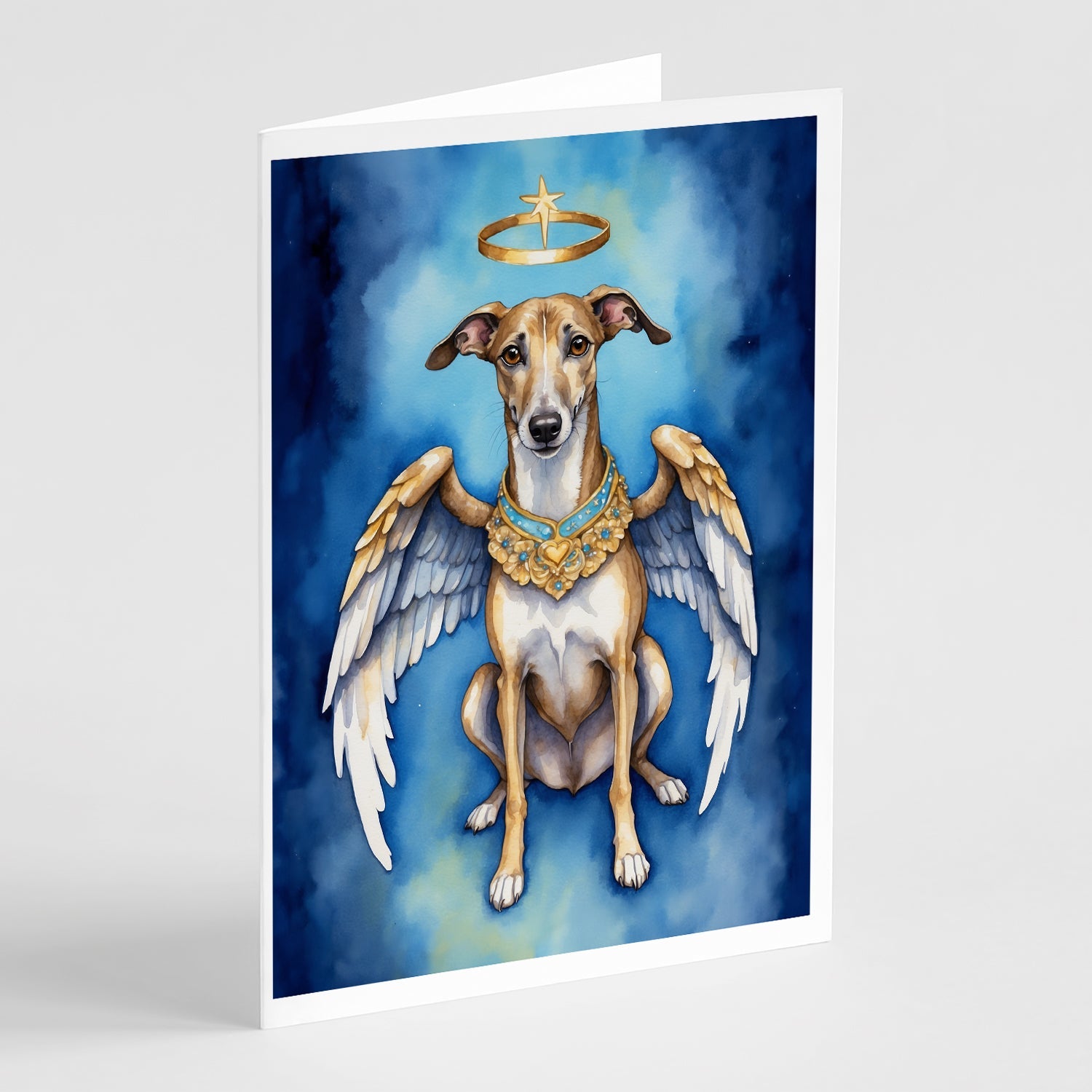 Greyhound My Angel Greeting Cards Pack of 8 Blank Cards with Envelopes Whimsical A7 Size 5x7
