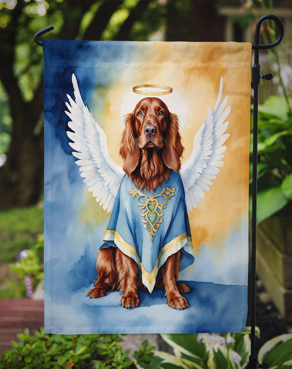 Irish Setter My Angel Garden Flag Mailbox Decorative Yard Banner Outside Patio Artwork for Flower Beds, Garden Size, Multicolor