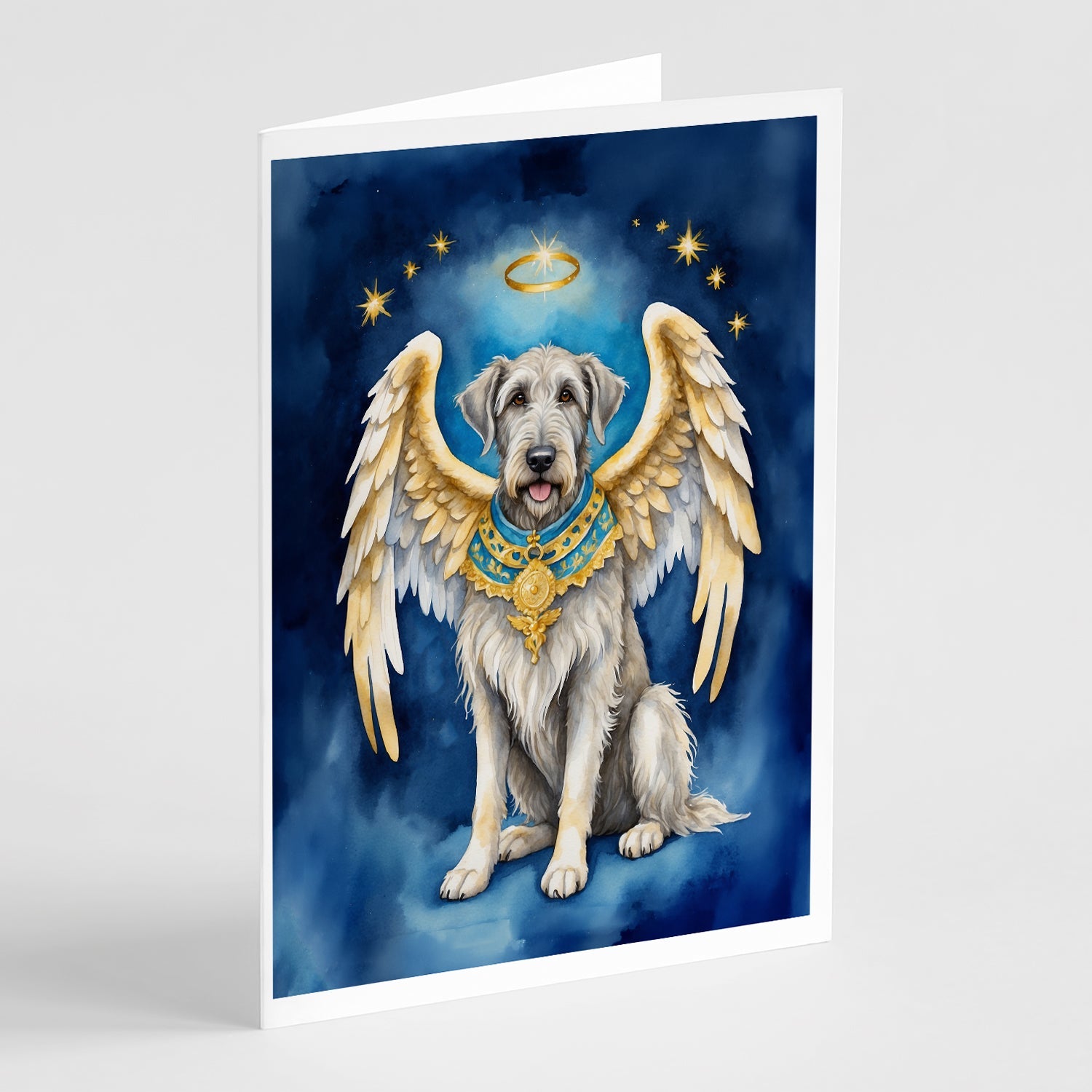 Irish Wolfhound My Angel Greeting Cards Pack of 8 Blank Cards with Envelopes Whimsical A7 Size 5x7