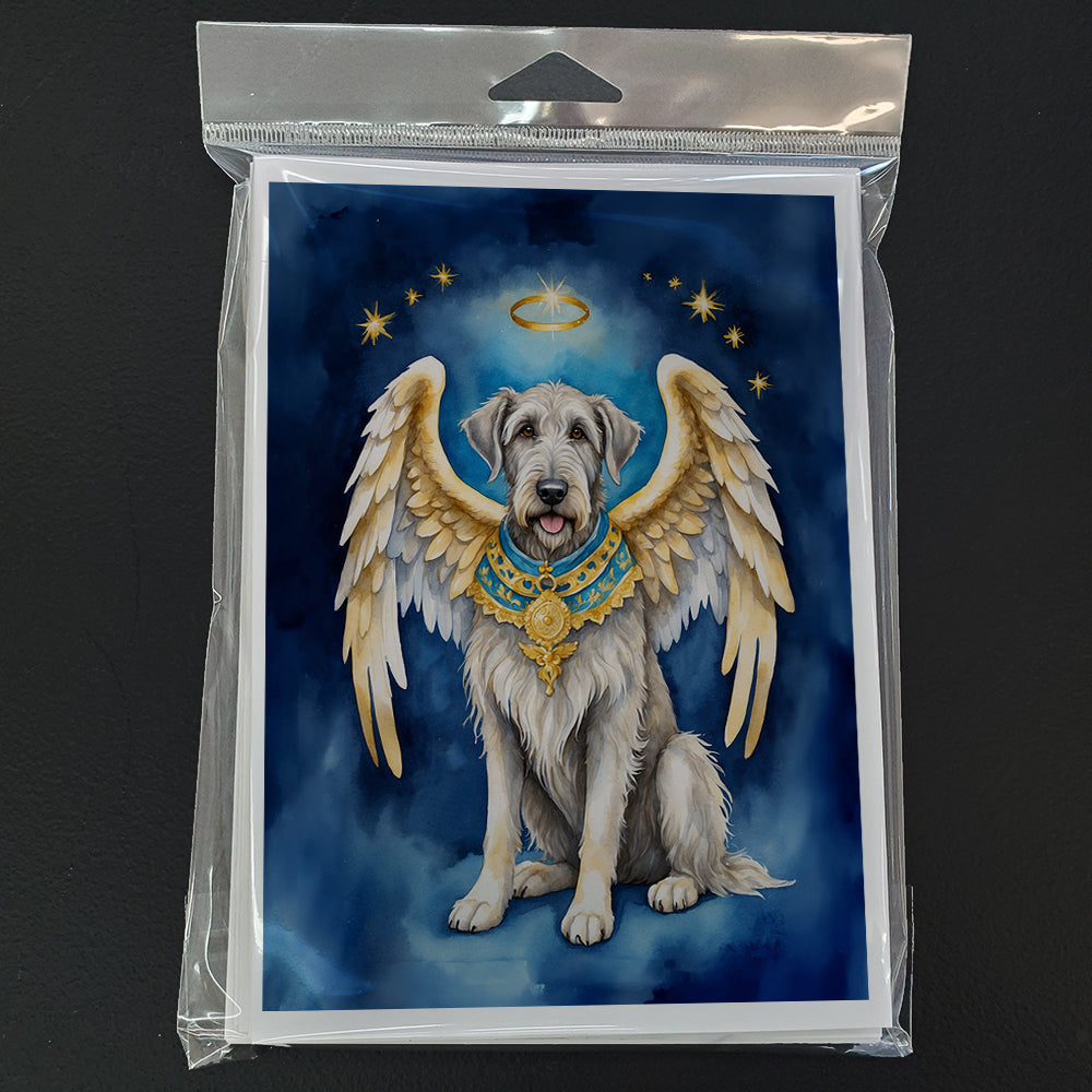 Irish Wolfhound My Angel Greeting Cards Pack of 8 Blank Cards with Envelopes Whimsical A7 Size 5x7