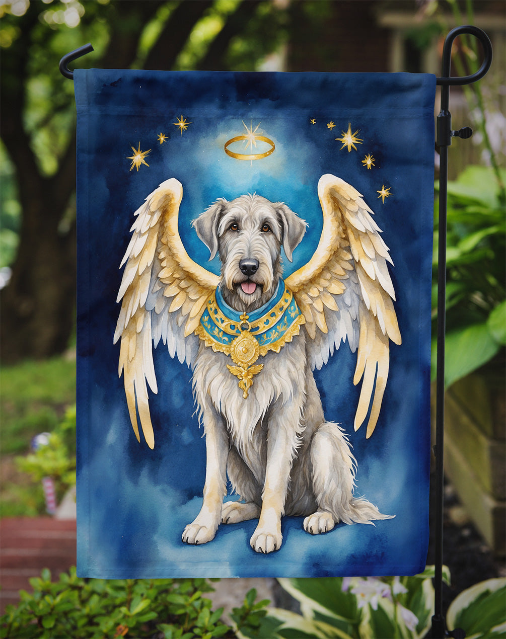 Irish Wolfhound My Angel Garden Flag Mailbox Decorative Yard Banner Outside Patio Artwork for Flower Beds, Garden Size, Multicolor