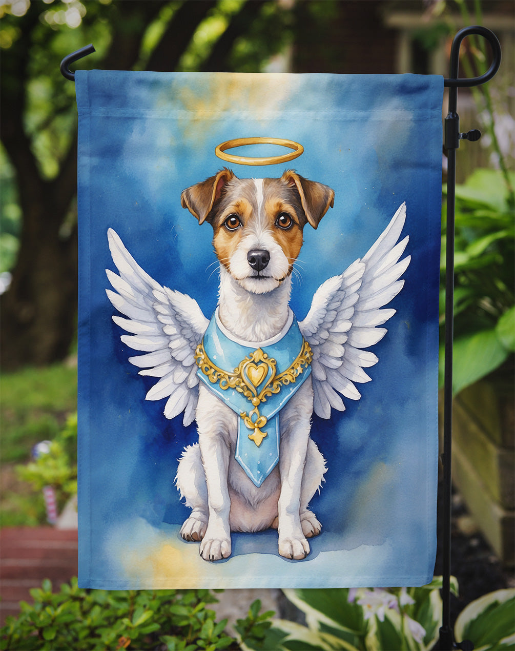Jack Russell Terrier My Angel Garden Flag Mailbox Decorative Yard Banner Outside Patio Artwork for Flower Beds, Garden Size, Multicolor