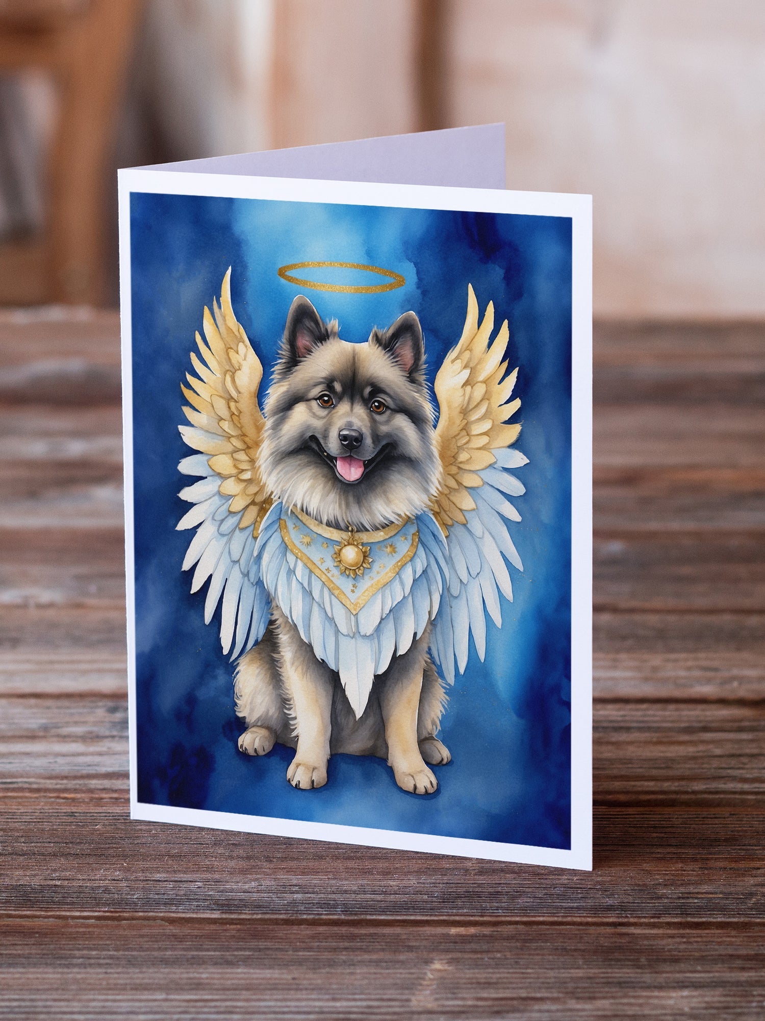Keeshond My Angel Greeting Cards Pack of 8 Blank Cards with Envelopes Whimsical A7 Size 5x7