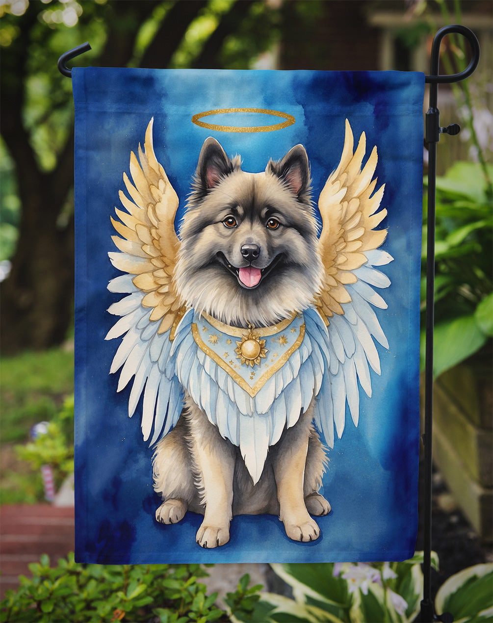Keeshond My Angel Garden Flag Mailbox Decorative Yard Banner Outside Patio Artwork for Flower Beds, Garden Size, Multicolor