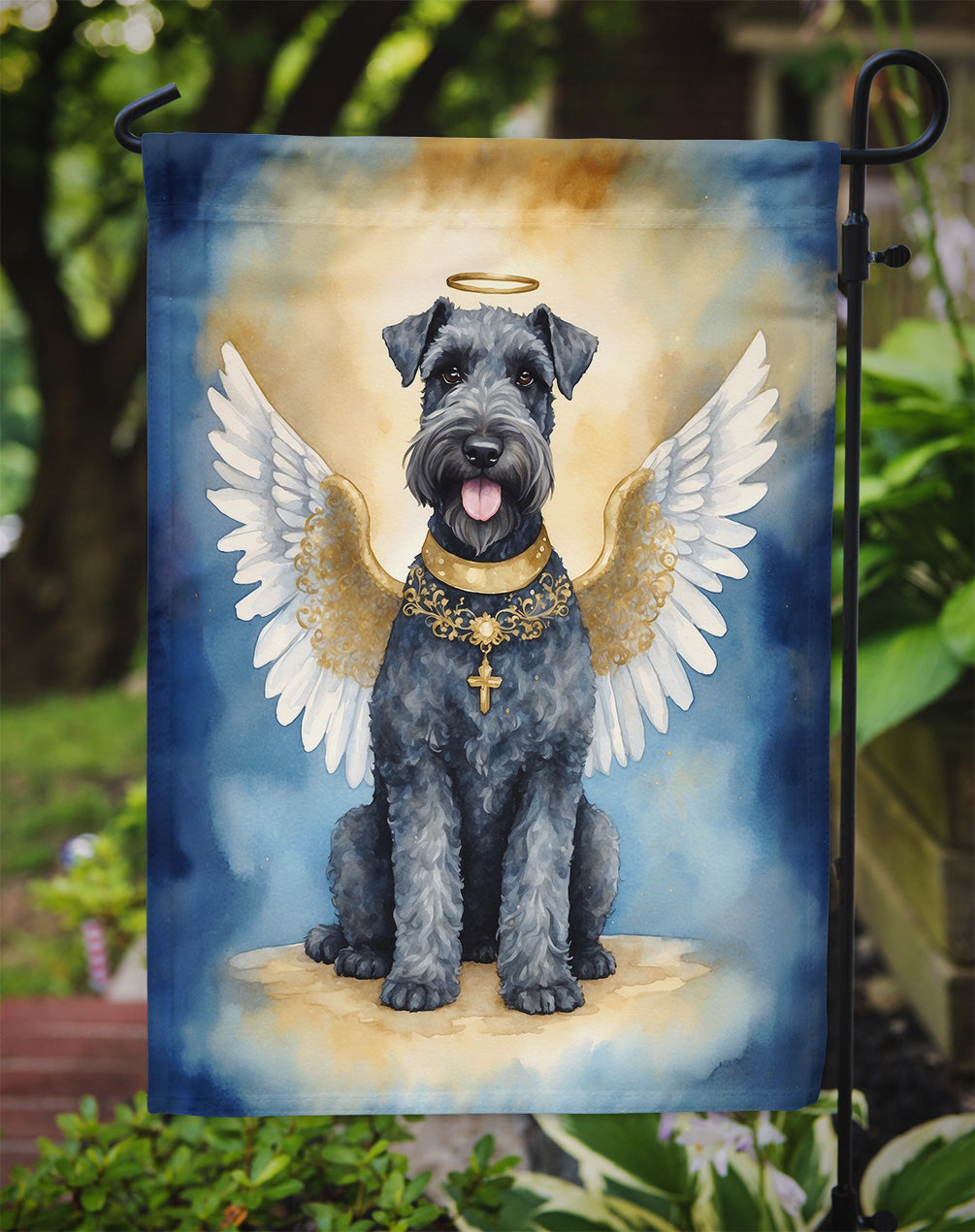 Kerry Blue Terrier My Angel Garden Flag Mailbox Decorative Yard Banner Outside Patio Artwork for Flower Beds, Garden Size, Multicolor